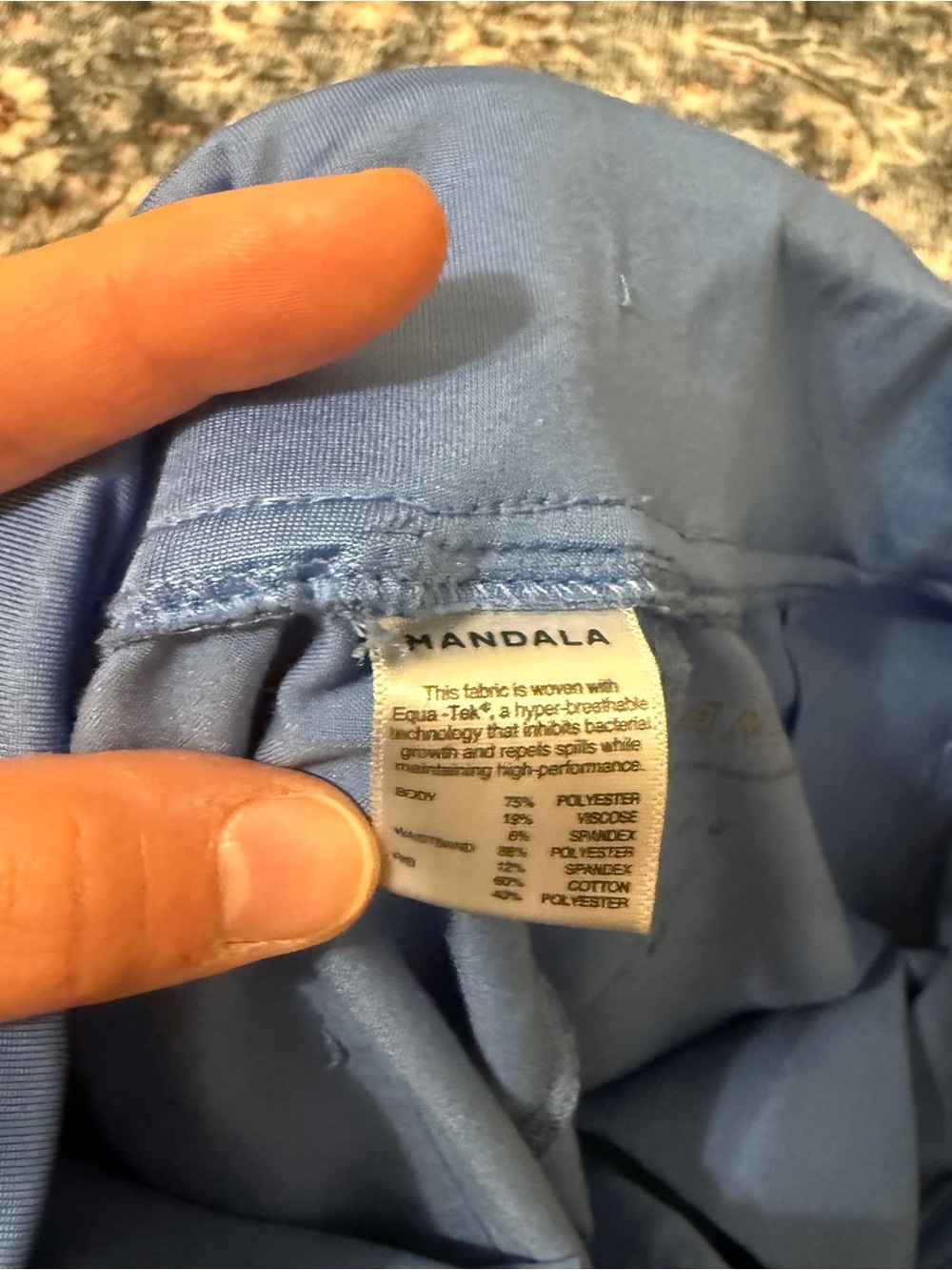 🦋 Mandala| EUC Women’s Blue Scrub Jogger Pants Size Small Cargo Stretch Medical - Picture 7 of 9